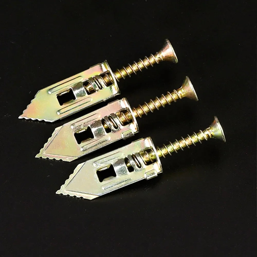 100/200pcs Self Drilling Drywall Anchors with ScXrews Expansion Nail Self-Tappe Screw Kit Heavy Duty Metal Wall Anchors 12X30mm