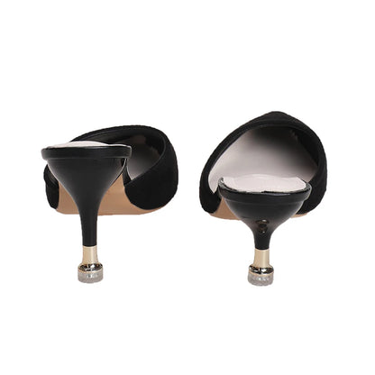 New Women's Slippers High Heel Closed Pointed Toe Shoes Sexy Ladies Heeled Sandals for Women