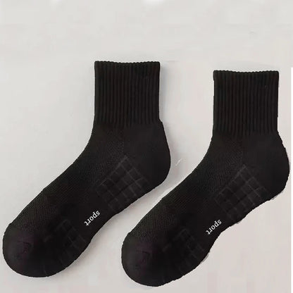 Men's Thick Bottom Sweat Absorbing and Breathable Sports Socks with Bottom Cushion for Running Professional Sports Men's Socks