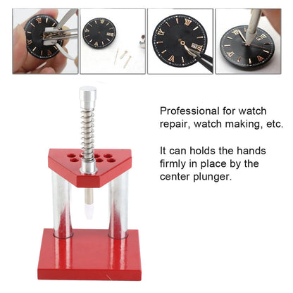 Red Watch Tool Hand Plunger Puller Remover Hand Set Fitter Solid Alloy Steel Watch Repair Tool kit With 10 Plastic Dies