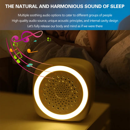 Mini White Noise Sound Machine Sleep Soother With 26 Soothing Sounds Breathing with RGB Light For Baby Adult Travel