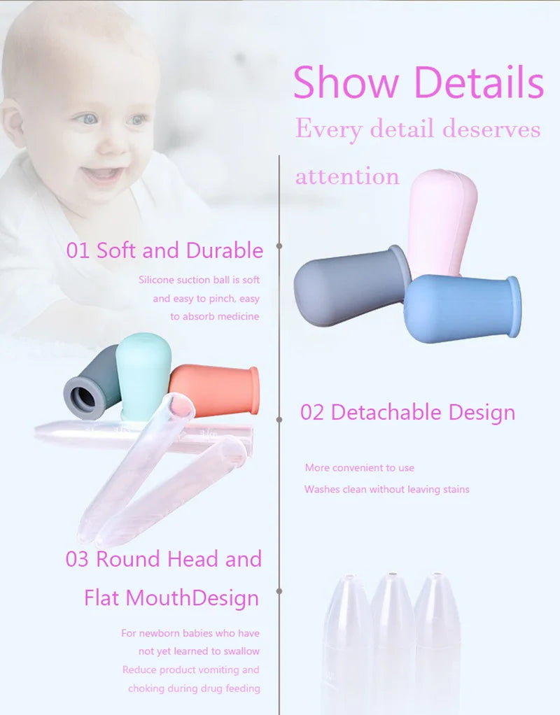 5Pcs Baby Dropper Medicine Feeder Child Medicine Device Silicone Pipette Liquid Food Dropper Infant Utensils pipetas niños