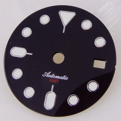 29mm NH34 Watch Dial Face Hand Set for S NH34 GMT Movement Orange Black Dial Plate Green Luminous SKX Mod Parts