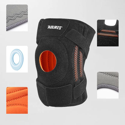 1Pc Knee Brace with Side Stabilizers Patella Gel Pads Unisex Cycling Running Climbing Knee Support Soccer Fitness Knee Pad