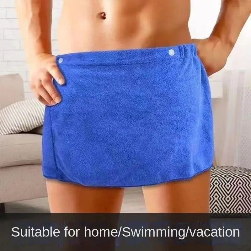 Men's Bath Towel Absorbent Towel Sexy Beach Skirt Anti-light Men's Bath Skirt Can Wear Towel Swimming Trunks