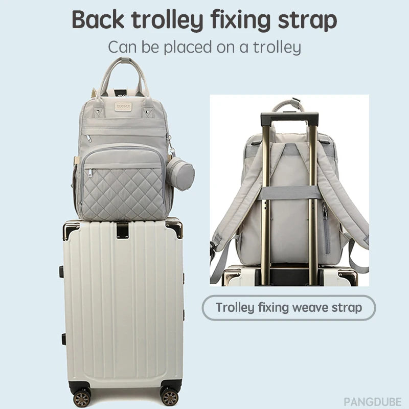 Mom Dad Backpack with Changing Pads Pacifier Bag Hooks for Stroller Maternity Mom Bag for Baby Accessories Diaper Bag