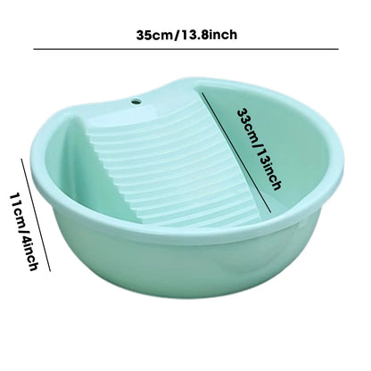 Washboard Basin Convenient Non Slip Plastic Washboard Washing Clothes Laundry Basin for Clothes T Shirts Blouses Socks Hand Wash