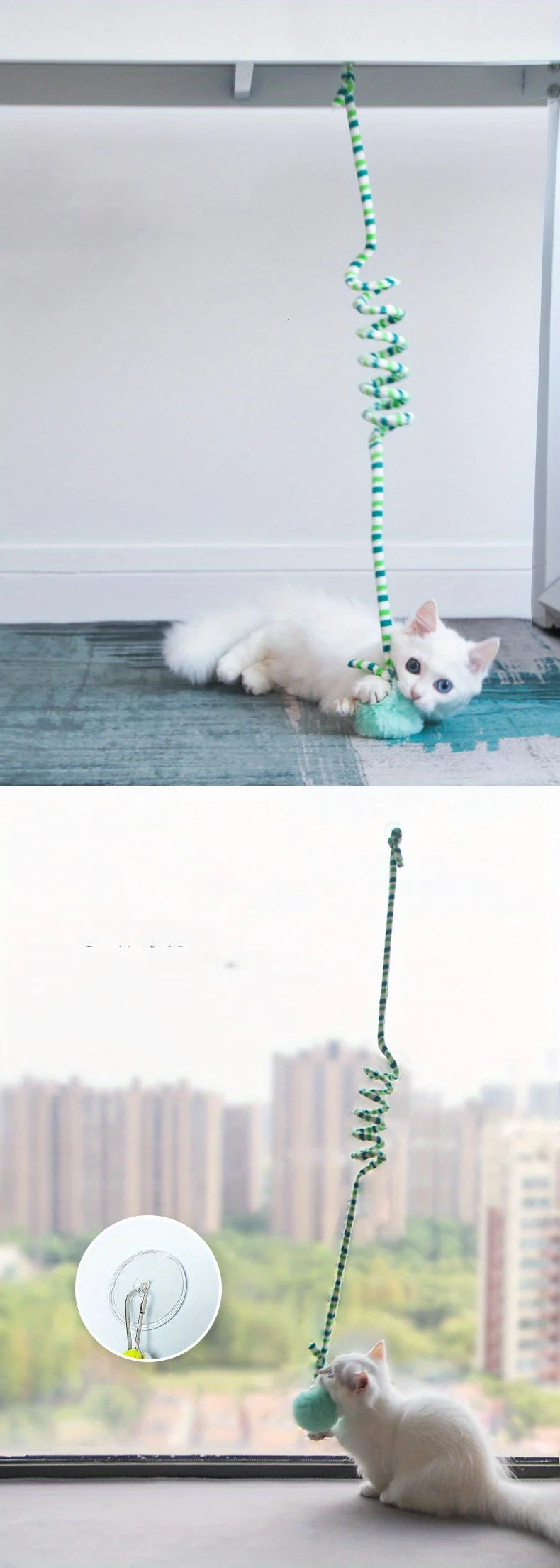 Interactive Cat Hanging  Simulation Cat  Funny Self-hey Interactive  for Kitten Playing Teaser Wand Toy Cat with bell