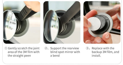 Baseus 2Pcs Car Mirror HD Convex Mirror Blind Spot Auto Rearview Mirror 360 Degree Wide Angle Vehicle Parking Rimless Mirrors