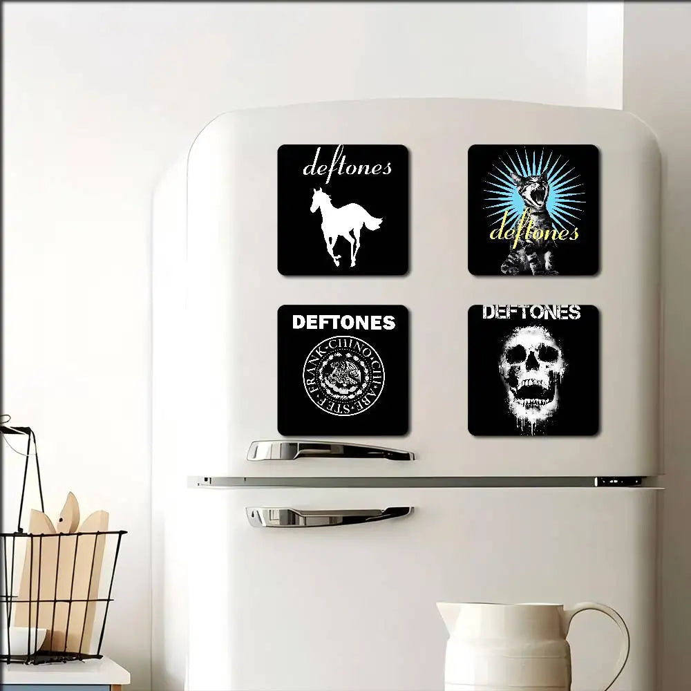 Deftones Music Fridge Magnet Creative Square Refrigerator Magnets Picture For Kitchen Office Whiteboard Home Decoration Gifts
