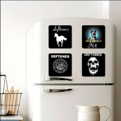 Deftones Music Fridge Magnet Creative Square Refrigerator Magnets Picture For Kitchen Office Whiteboard Home Decoration Gifts