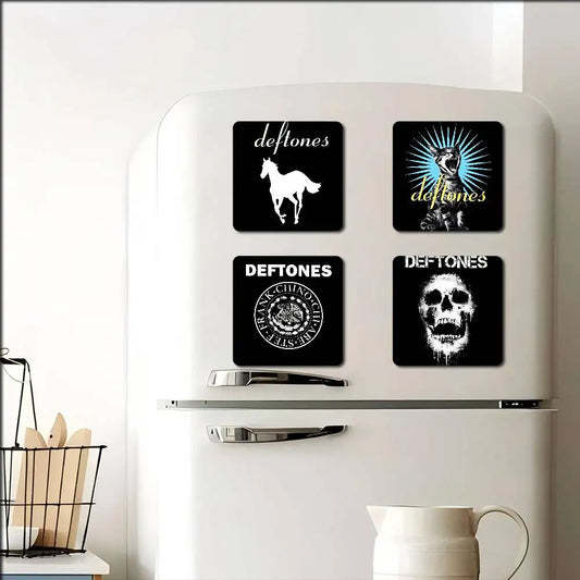Deftones Music Fridge Magnet Creative Square Refrigerator Magnets Picture For Kitchen Office Whiteboard Home Decoration Gifts