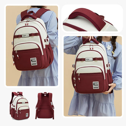 Schoolbags for Junior High School Girls with Good Looks, Korean Style Large Capacity College Style Backpacks for Women