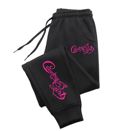 The Country Girl Printing  Pants Woman Drawstring Pocket Sweatpant Sport Fashion Joggers Casual Autumn Joggers