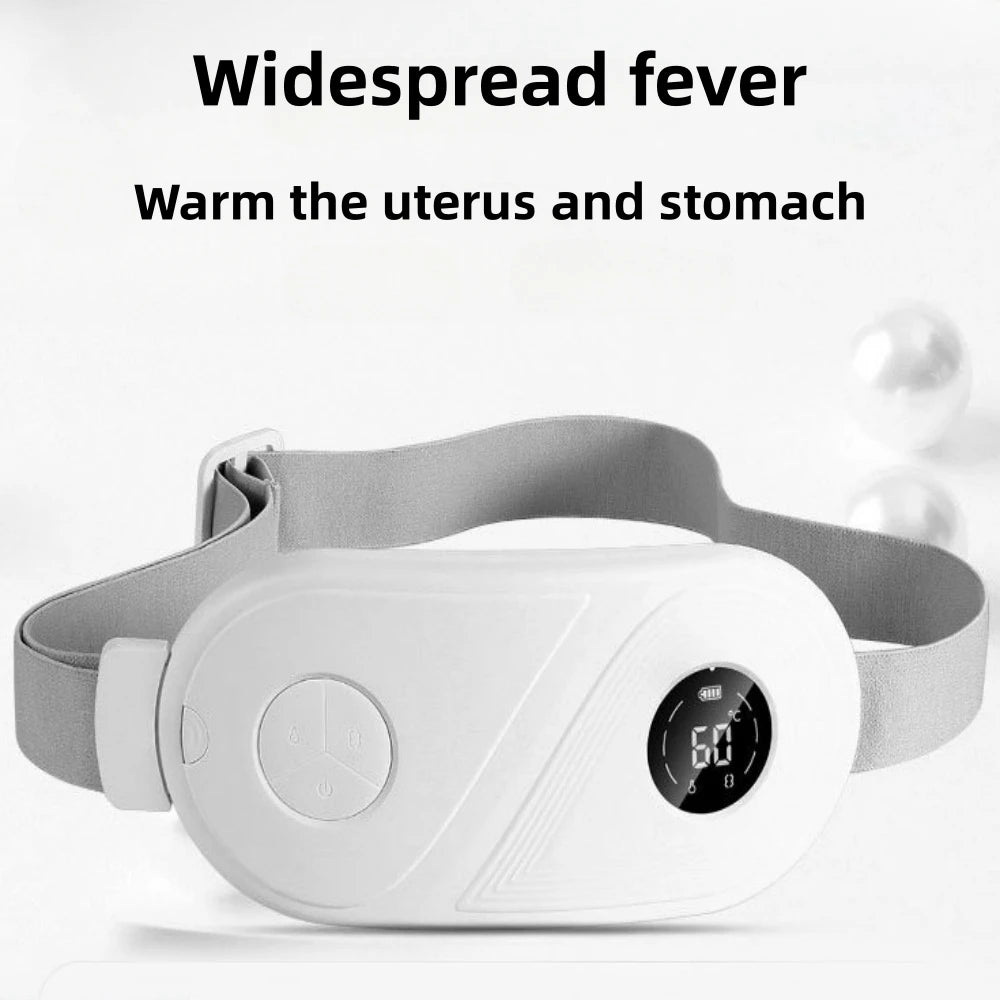 Women's Menstrual Period Hot Compress Warming Belt Vibrating Waist Massager