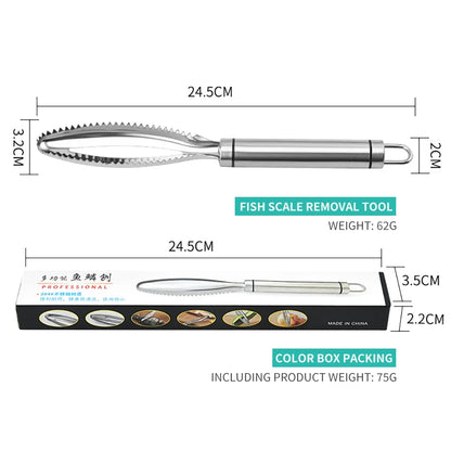 Kitchen accessories Stainles Fish Scales Scraping Graters Fast Remove Fish Cleaning Peeler Scraper Fish bone tweezers tool gadge