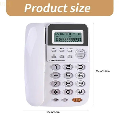 U75B C168 Office Telephone Hotel Fixed Line Phone No Need Battery Double Interfaces Corded Telephone 24 Selectable Ringtones