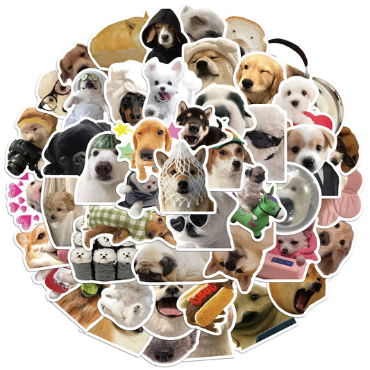 50PCS Dog Stickers Cute Animal Account Materials Phone Cases Laptop Suitcases Water Cups Waterproof Stickers