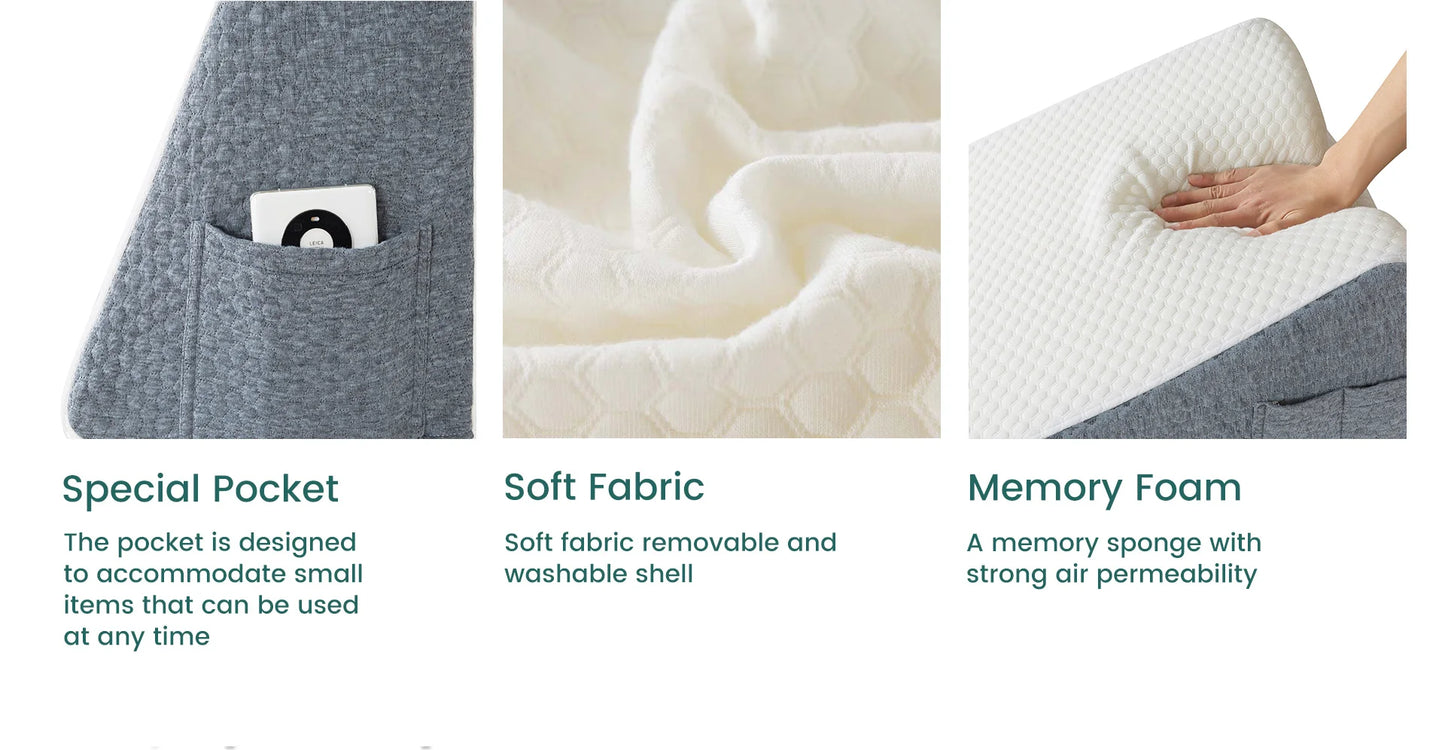 Wedge Pillow for Sleeping Acid Reflux After Surgery Triangle Elevated Pillow for Bedside Dormitory Office Air Layer Foam