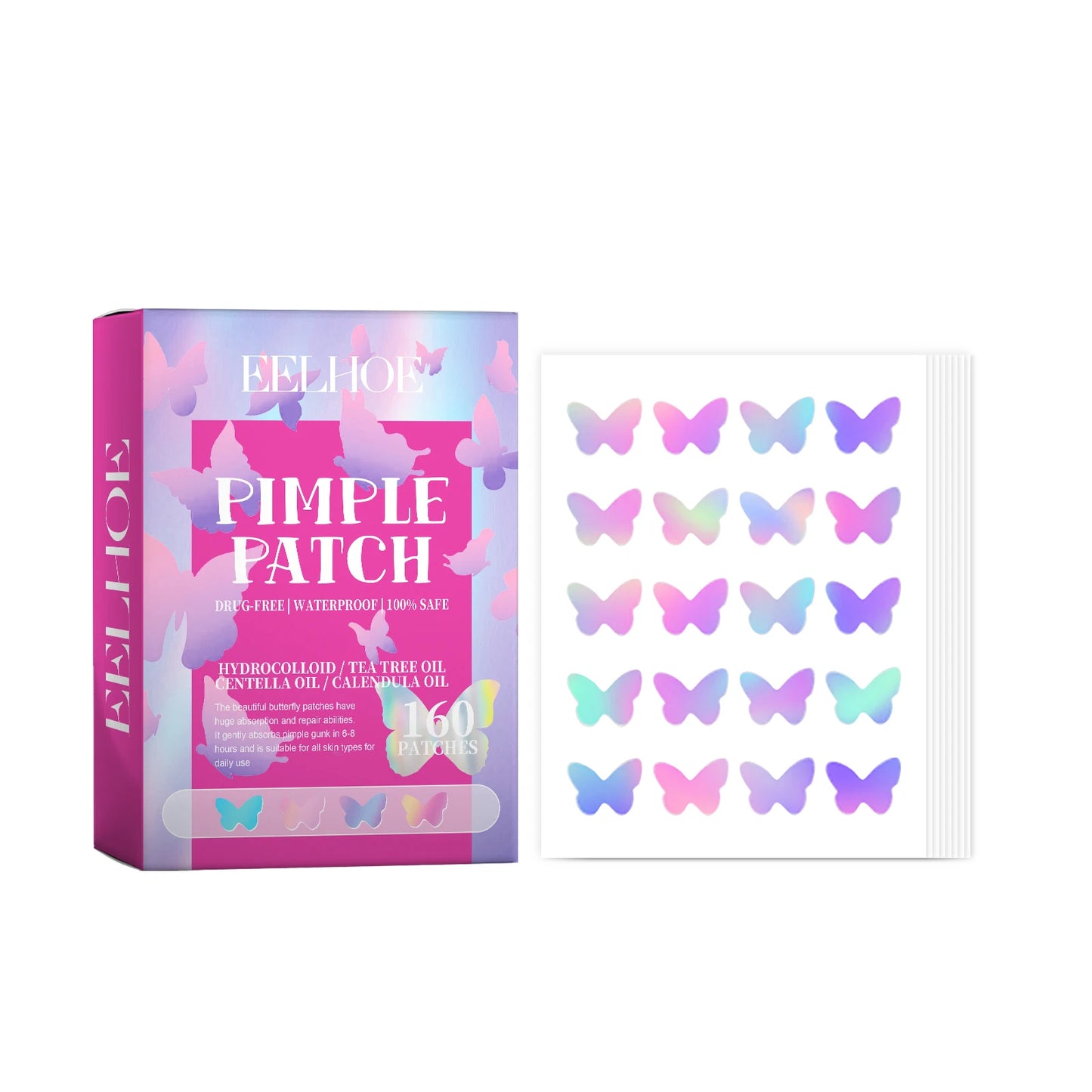 Pimple Patches for Face Cute Butterfly Shaped Acne Patches Hydrocolloid Cute Zit Stickers Parches Para Acne