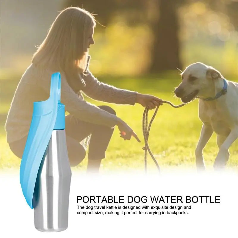 Travel Water Bowl For Dogs Portable Dog Water Bottle For Walking Leak Proof Foldable Water Dispenser Stainless Steel Water Bowl