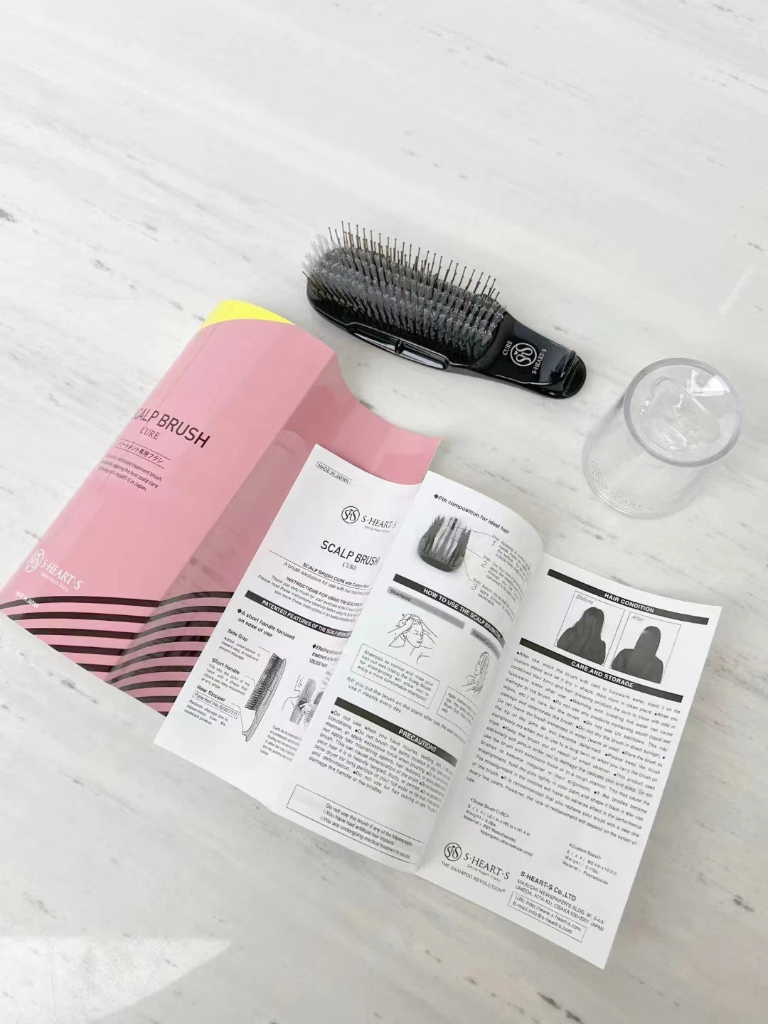 S Heart S Scalp Brush World Model (Short) Gold Black Silver New Package from Japan