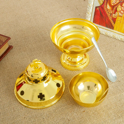 HT Church Supplier High Polished Gold Plated Hanging Incense Burner Orthodox Censer Church Home Decoration Catholic Chalice