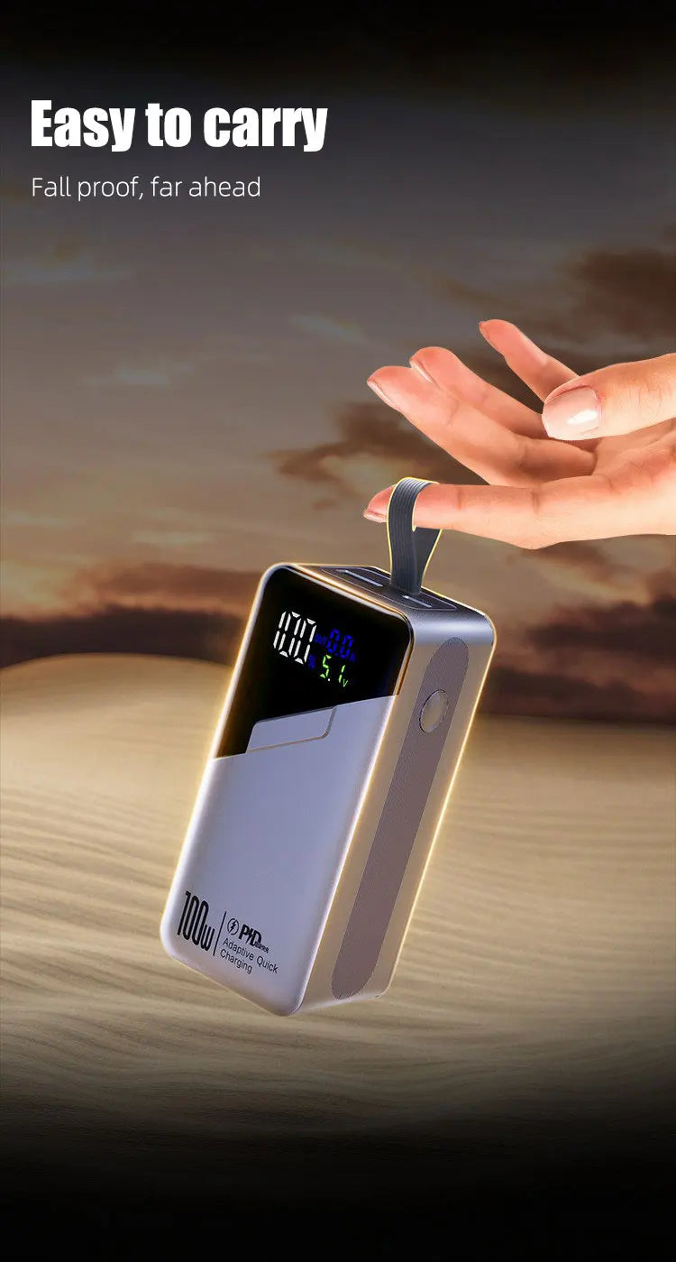PD100W GaN Power Bank 20000mah/30000mah Build in Line High Definition LED Screen UFCS Phone Laptop Phone Portable Fast Charging