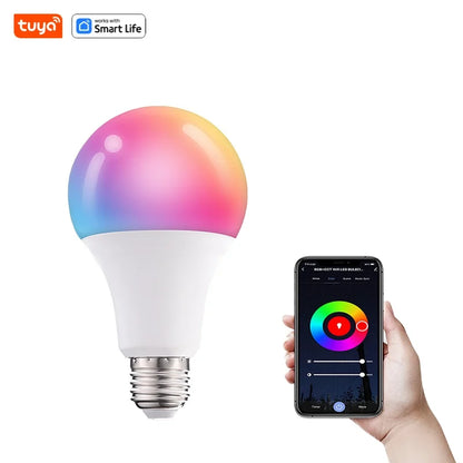 Tuya Smart Led Bulb E27 220V Smart Light Dimable Bluetooth RGB Lamp APP Control for Bedroom Room Decoration Party Lights