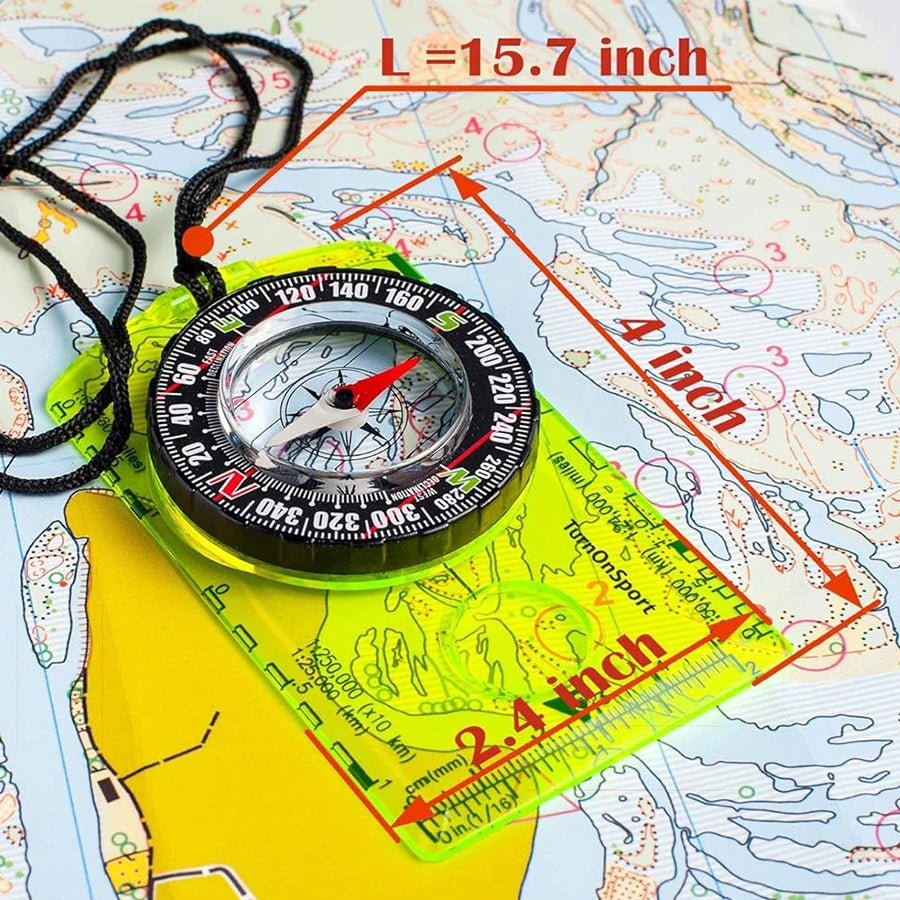 Professional Waterproof Camping Compass - Hiking Backpack Essential, Survival Gift for Outdoor Navigation & Map Reading