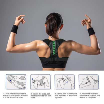 Adjustable Posture Corrector Upper Back Brace Neck Shoulder Brace Back Support Pain Relief Belt Women Men Spine Straightener