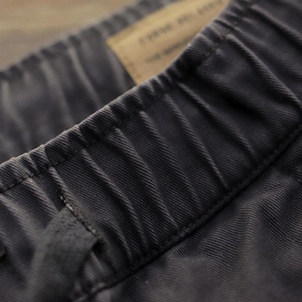 Cargo Pants Trousers for Men 2022 Casual Multi Pockets Stretchy Cuffs Thin Drawstring Elastic Waist Men Fitness Pants