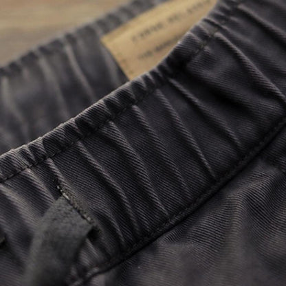 Cargo Pants Trousers for Men 2022 Casual Multi Pockets Stretchy Cuffs Thin Drawstring Elastic Waist Men Fitness Pants