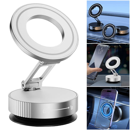 Magnetic Vacuum Car Mount Phone Holder 360° Rotatable Car Mobile Phone Holder for Car/Gym/Mirror/Shower/Smooth Surface