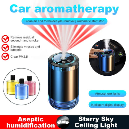 Rechargeable Car Air Diffuser Fragrance Humidifier Aroma Car Air Freshener Long Lasting Odor Eliminator Removing