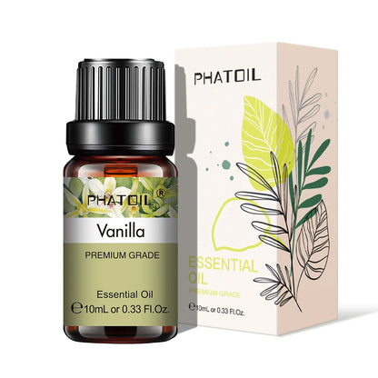PHATOIL Natural Plant Essential Oil 10ml Eucalyptus Rose Lemon Bergamot Vanilla Peppermint 1PCS Aroma Essential Oil For Diffuser