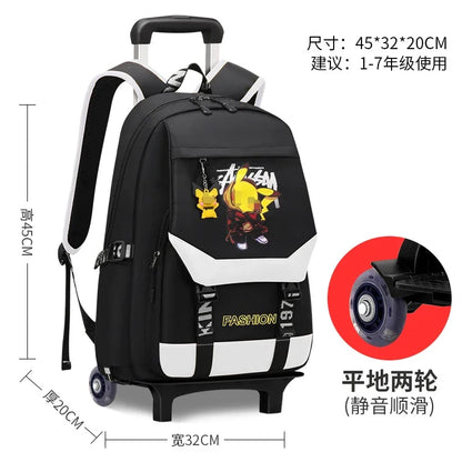 TAKARATOMY Backpack Trolley School Bag Pikachu School Bag Stationery Storage Backpack Multifunctional Travel Bag School Season