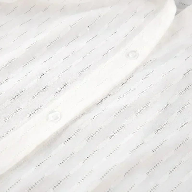 Casual Loose Women Short Two Piece Set Suit Fashion Blouse Long Sleeve Shirt Lady Simple Style Shorts Streetwear Blouse Tops