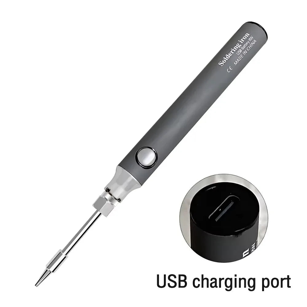 Portable Soldering Iron 1100mAh Mini Soldering Iron Kit USB Rechargeable Welding Soldering Iron Tool