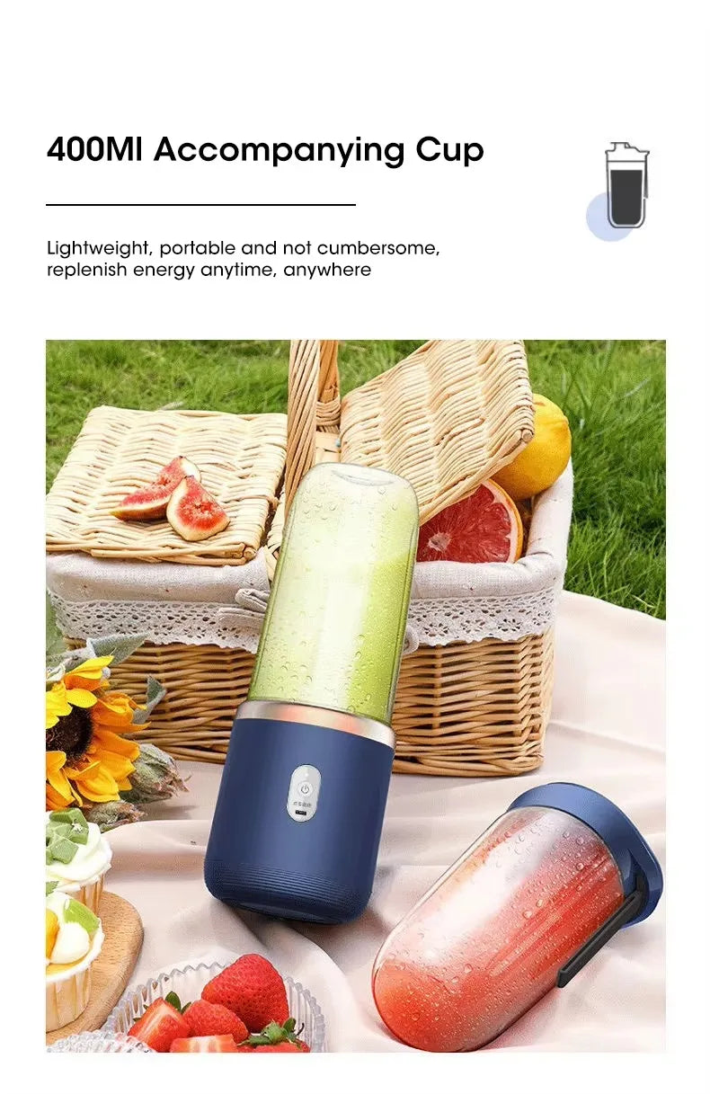 Portable Fruit Juicer Electric Juicer Blender Mini Juicer Cup USB Rechargeable Juice Blenders Fruit Mixer Wireless Juicer Bottle