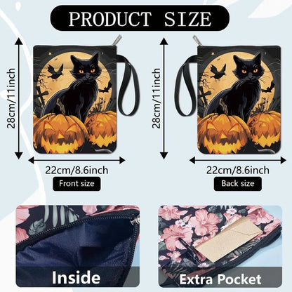 1pc Black Cat Book Sleeve Halloween Pumpkin Book Protector Book Covers for Paperbacks Washable Fabric Cloth Book Cover