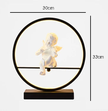 LED Angel table lamps bedroom bedside decorative lamp married couple romantic warm desk lamp