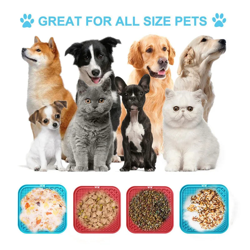 Dog Slow Feeders Mats Lick Mat Boredom Anxiety Reduction Perfect for Food Yogurt Peanut Butter Alternative to Slow Feed Dog Bowl
