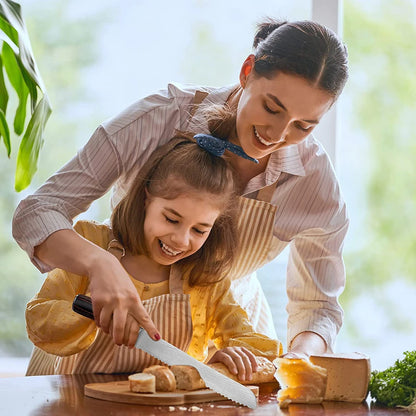 Bread Knife,8 inch Serrated Knife,Damascus laser Pattern Steel Bread Knife for Homemade Bread,Razor Sharp Edge for Slicing Bread