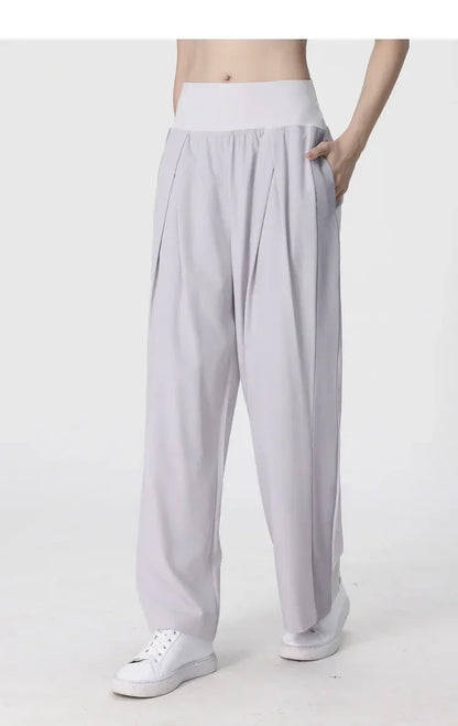 Yoga Pants Women's Loose Running Casual Pants Spring Summer Breathable Wide Leg Flare Outer Wear Sweatpants