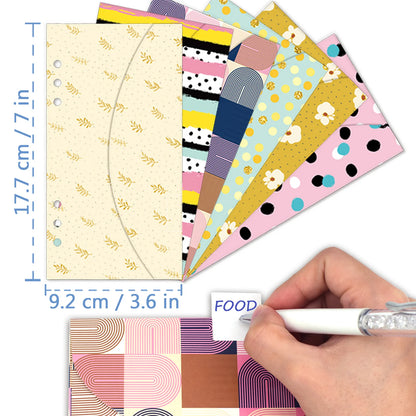 Budget Binder with Zipper Envelopes, Cash Envelopes with Budget Sheets, PVC Pockets, Cash Envelopes, Stickers & Pen