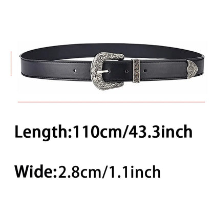 Women'S Belt Vintage Carved Needle Buckle Men'S Belt Punk Hip Hop Rock Style Jeans Belt Y2K Belt PU Leather Belt Cheap Belt