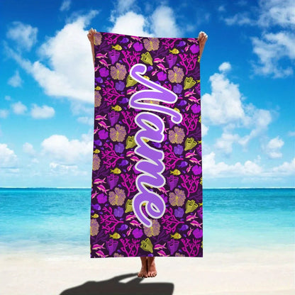 Customized Model - Personalized Name Beach Towel, Digital Printed Text Bath Towel - Universal for Adults and Kidsren, Super Absorbent, Quick Drying, Suitable for Swimming, Camping and Travel, a Best Christmas, Birthday Gift f