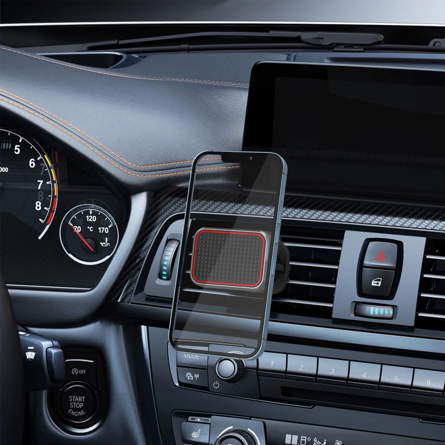 Magnetic Phone Holder Car Phone Mount Magnetic [Easily Install] Phone Mount for Car [6 Strong Magnets] Cell Phone Holder for Car