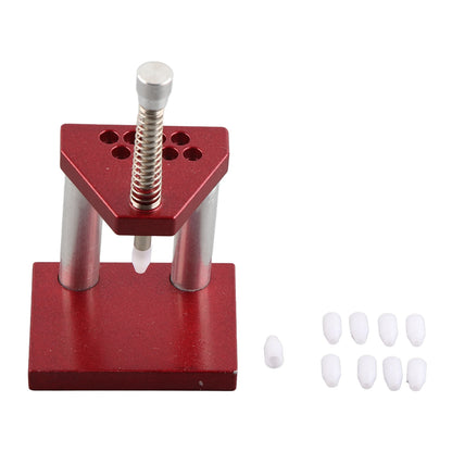 Red Watch Tool Hand Plunger Puller Remover Hand Set Fitter Solid Alloy Steel Watch Repair Tool kit With 10 Plastic Dies